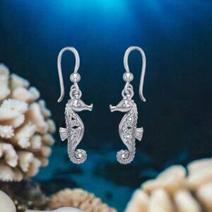 Seahorse Celtic Knot Sterling Silver Earrings